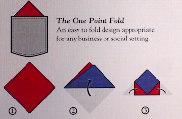 one cornr fold wedding pocket square